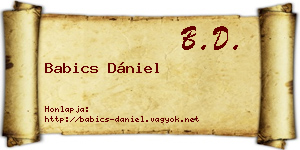 Babics Dániel névjegykártya